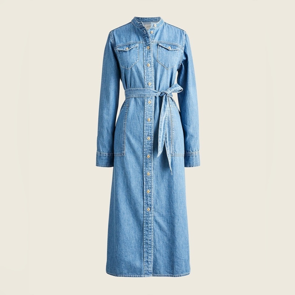J. Crew Light Blue Denim Shirt Dress 12
(No belt)